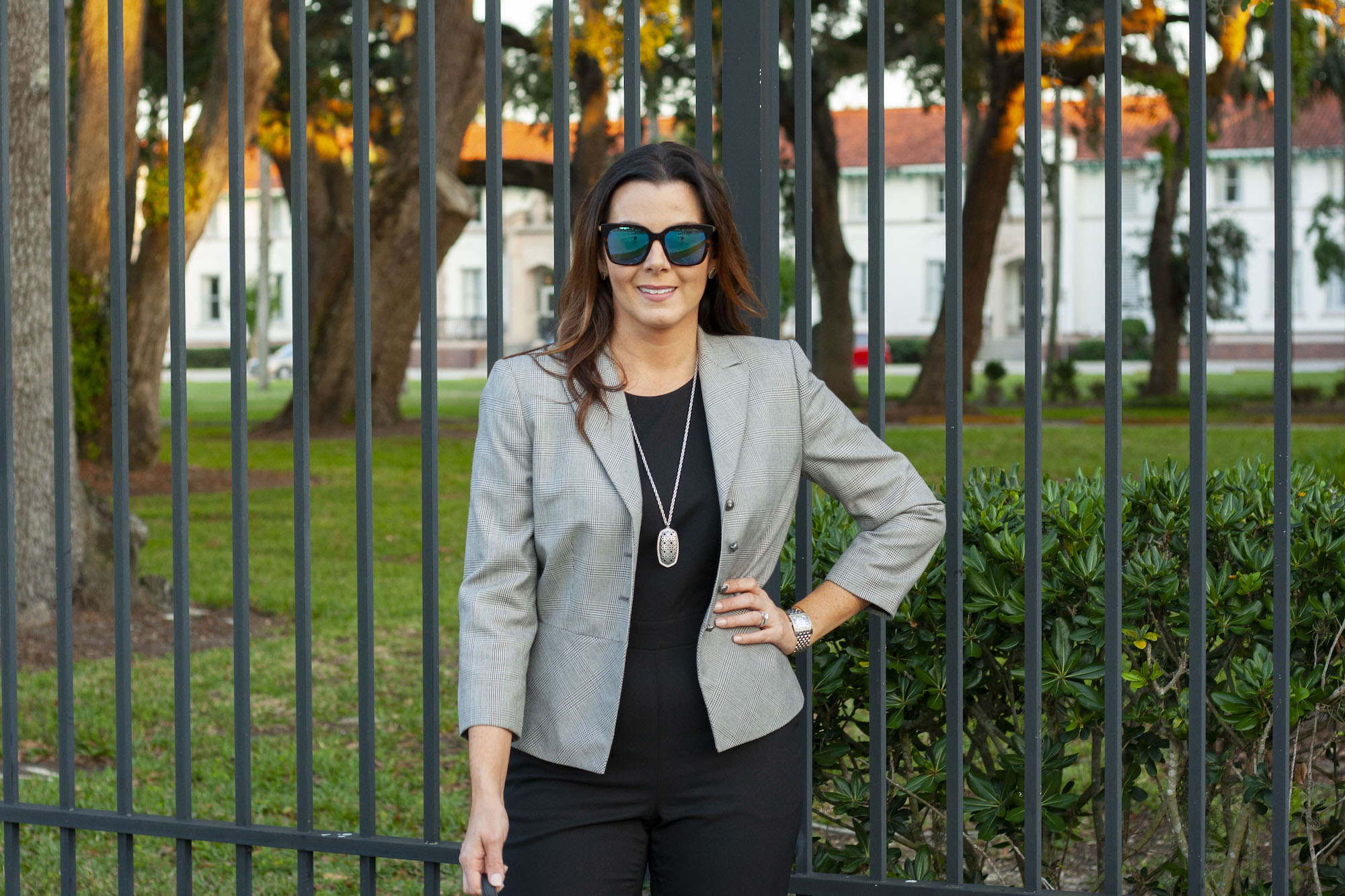 formal jumpsuit with blazer