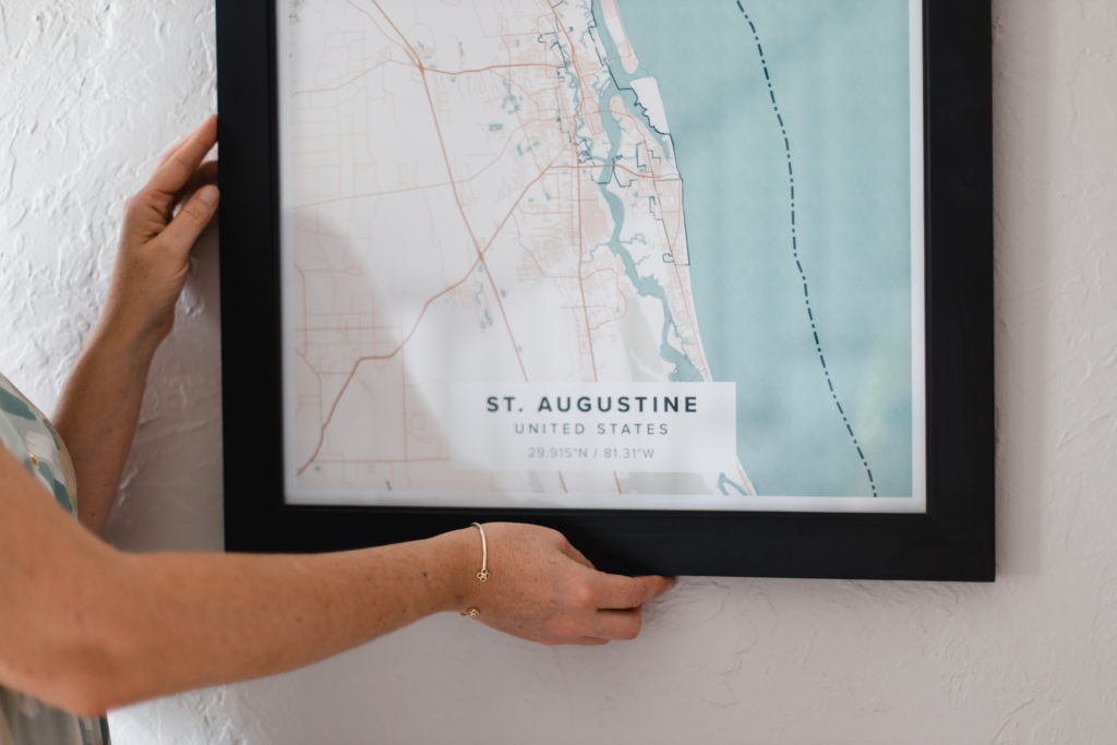 mapiful, st. augustine, map, home decor, blogger