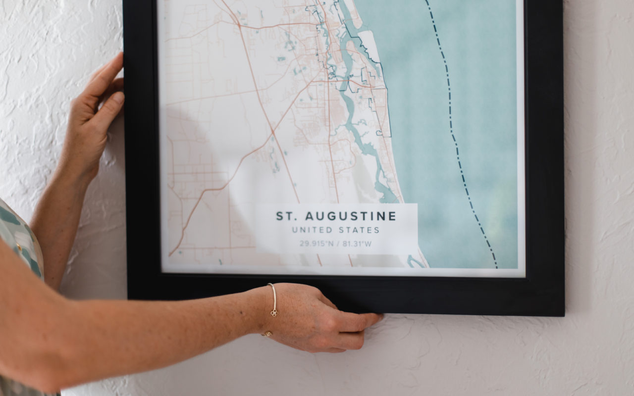 mapiful, st. augustine, map, home decor, blogger
